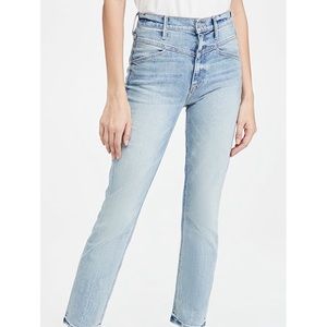 MOTHER THE DAZZLER YOKE FRONT ANKLE RAW HEM JEANS